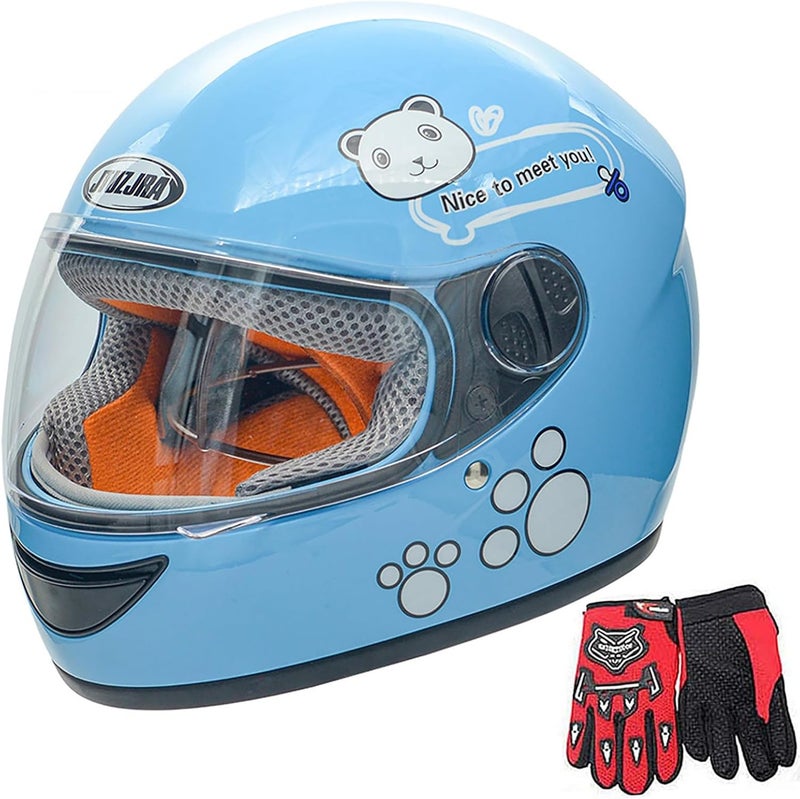 ZJHELM Kids Bike Helmet with Gloves, for Pedal Scooter, Motorcycle, ATV, Quad Bicycle, Suitable for Ages 3-6 - Image 1